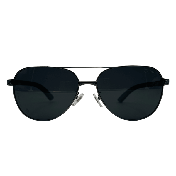 عینک آفتابی تخم مرغی کارتیر Cartier مدل P8344 مشکی